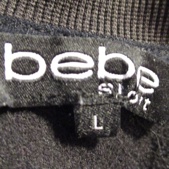 BEBE Sport Woman Large Black Red White Full Zip Pockets Long Sleeve Jacket - Picture 6 of 7